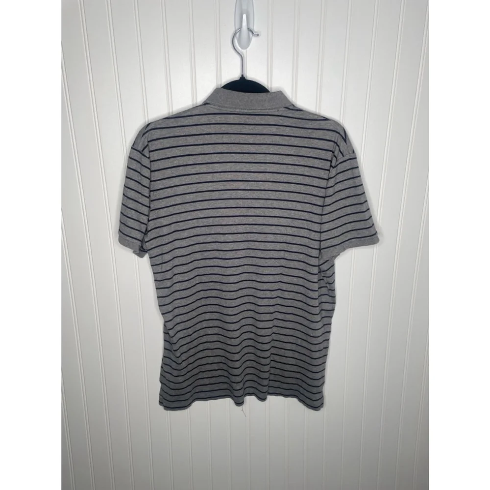 Men's Polo Ralph Lauren Polo Shirt, Gray & Black Striped, Size M